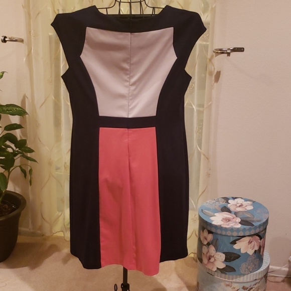 Dress Barn Color Block Sheath Dress - Picture 2 of 4